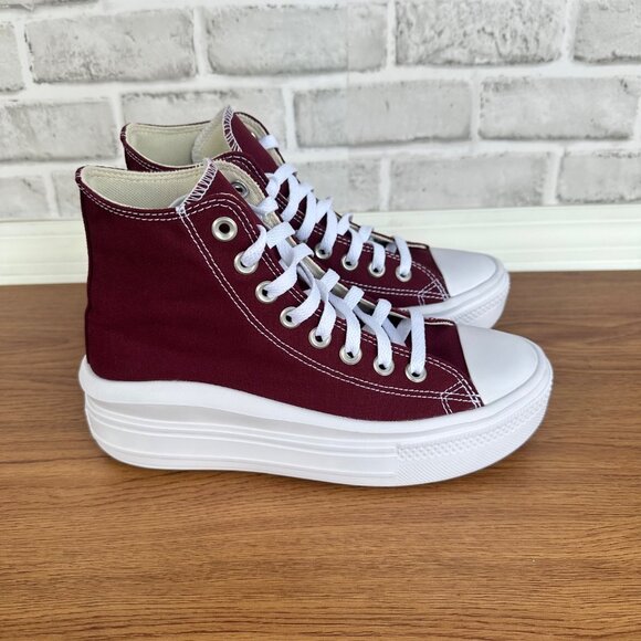 ⭐Converse Chuck Taylor Move Platform Hi 7.5 Women Shoes Sneaker Burgundy A02430C - Picture 7 of 13